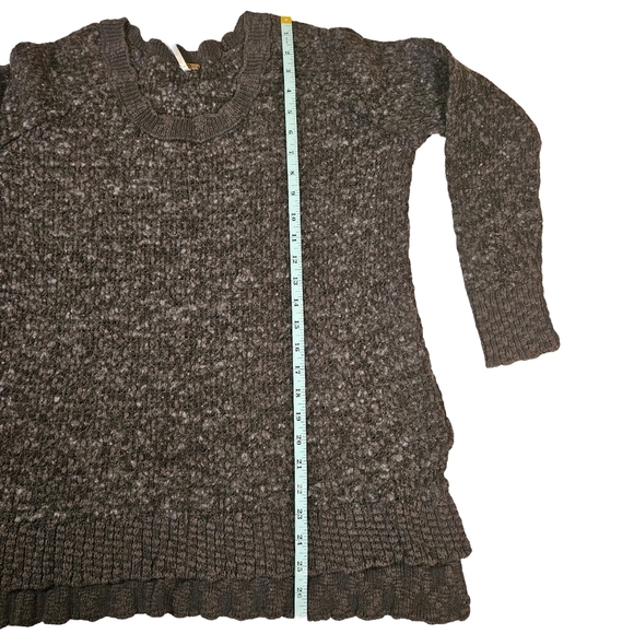Free People Dark Gray Fleck Knit Long Sleeve Sweater, Large - Picture 12 of 13